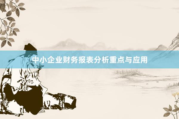 中小企业财务报表分析重点与应用