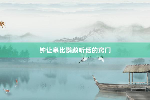 钟让皋比鹦鹉听话的窍门
